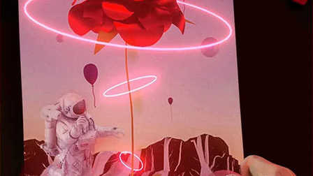 心动信号从日落开始，一支玫瑰 一段故事 遵义SPACE CLUB 情人节主题派对海报参考