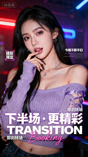 早场预定-玩乐在即-转场-邀约-日常宣传-美女素材-可商用人物素材