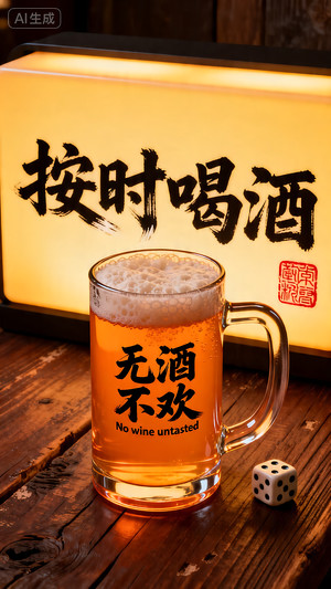 按时喝酒邀约海报