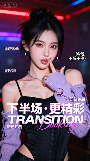 早场预定-玩乐在即-转场-邀约-日常宣传-美女素材-可商用人物素材