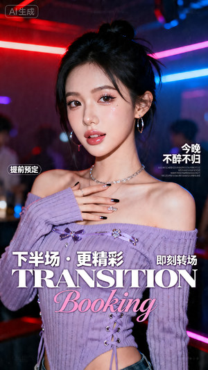 早场预定-玩乐在即-转场-邀约-日常宣传-美女素材-可商用人物素材
