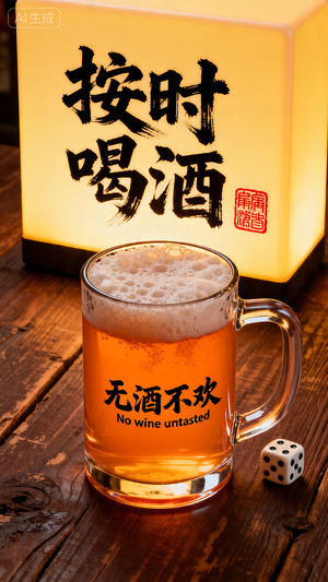 按时喝酒邀约海报